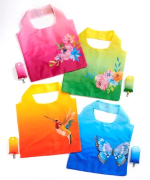 Hummingbird Orange Folding Shopping Bag