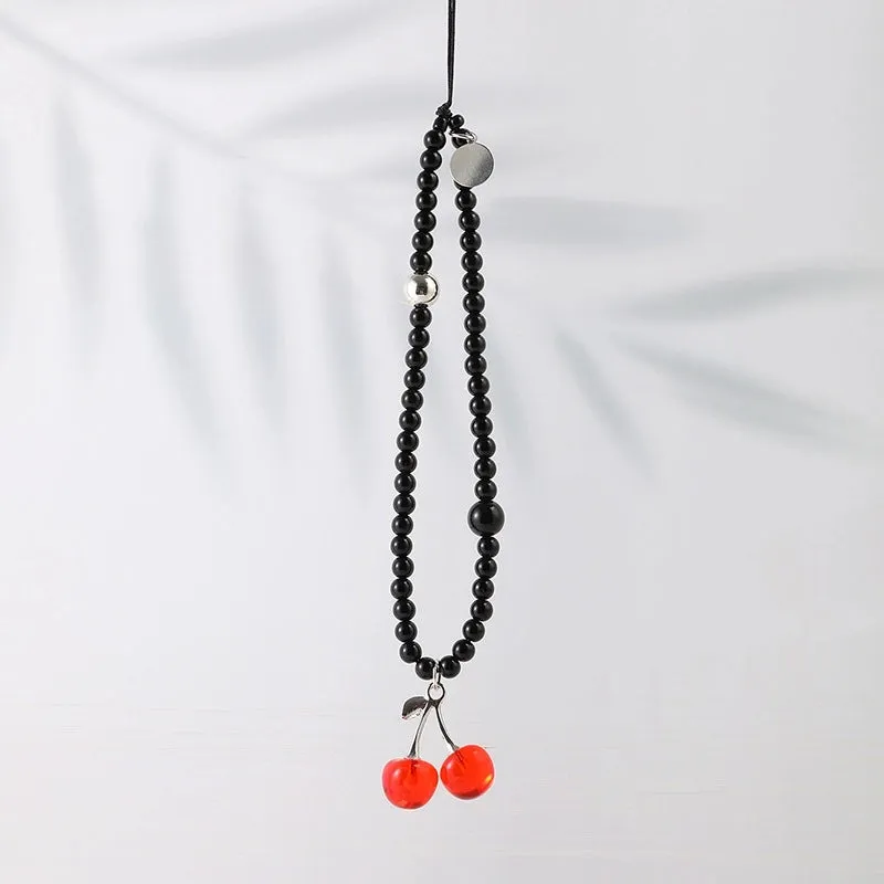 IG Style Simple Style Cherry Beaded Beaded Bag Pendant Mobile Phone Chain
