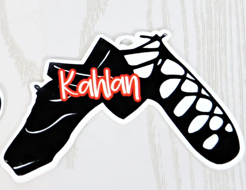 Irish Dancer Bag Tag Personalized with Name - Young Dancer Bag Name Tag - Jig Dance Keychain - Step Dance Ireland Stepdance Celtic