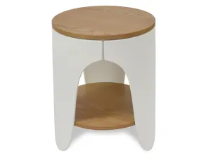 Jackson Round Side Table - Natural and White