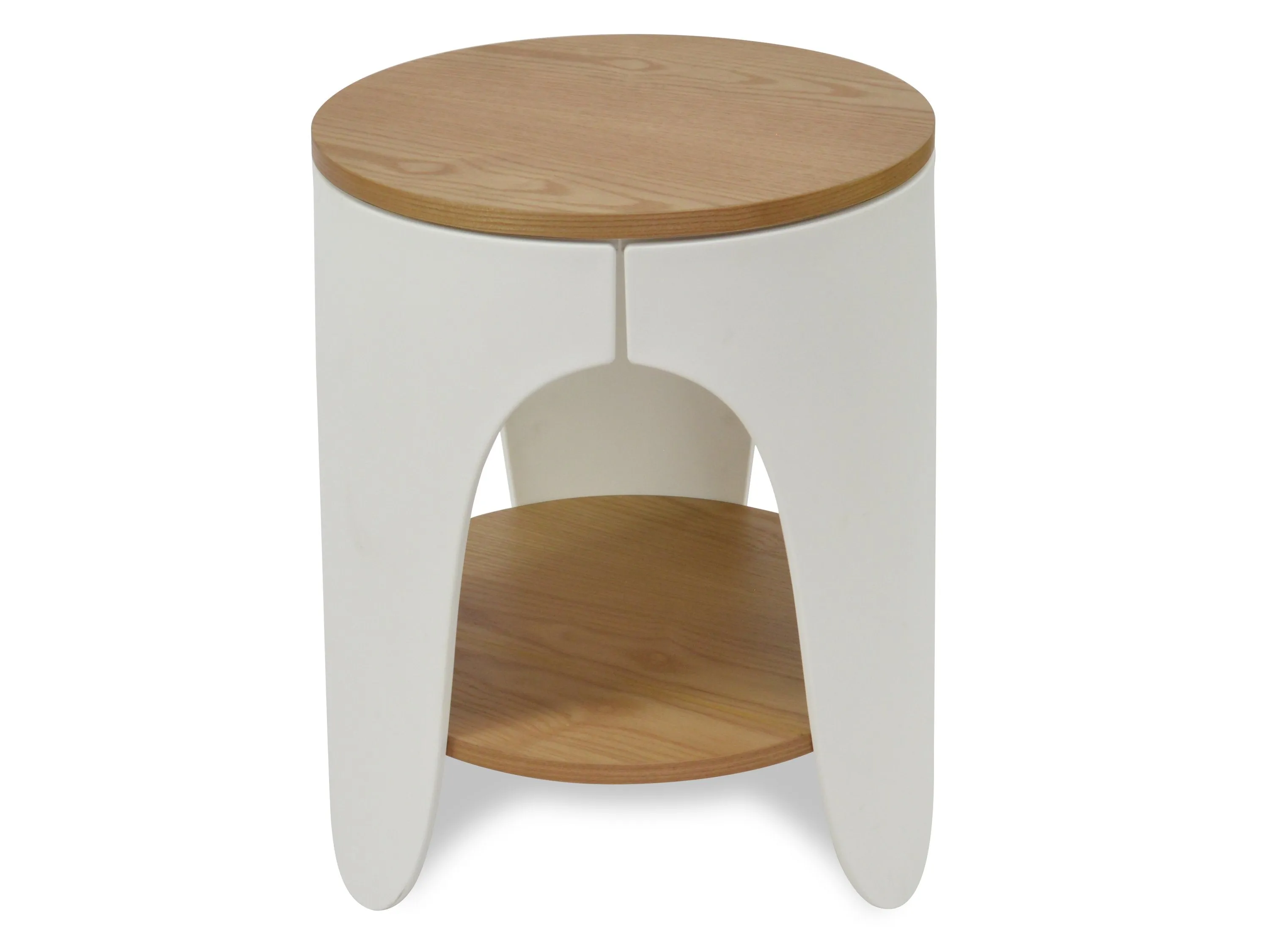 Jackson Round Side Table - Natural and White