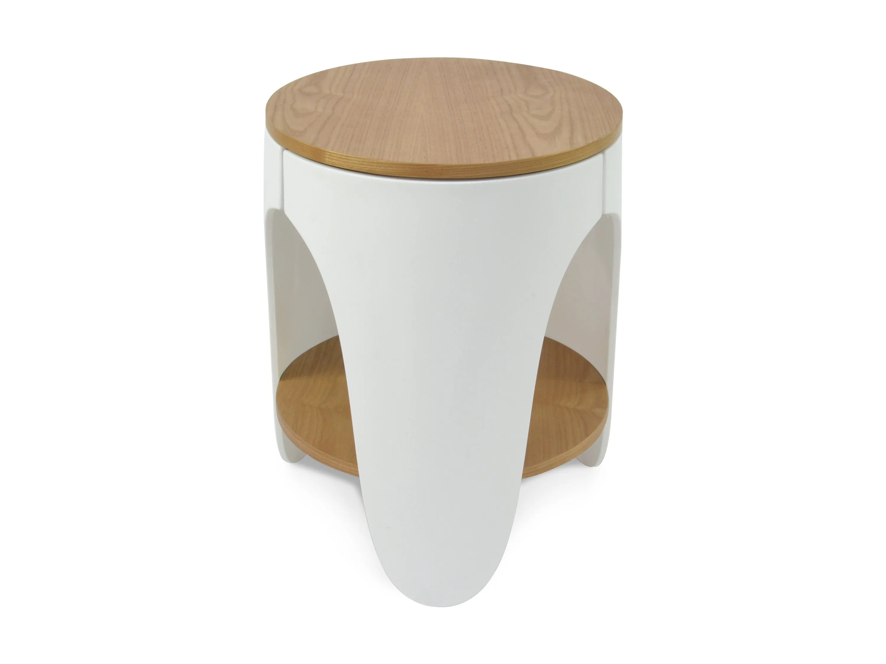 Jackson Round Side Table - Natural and White