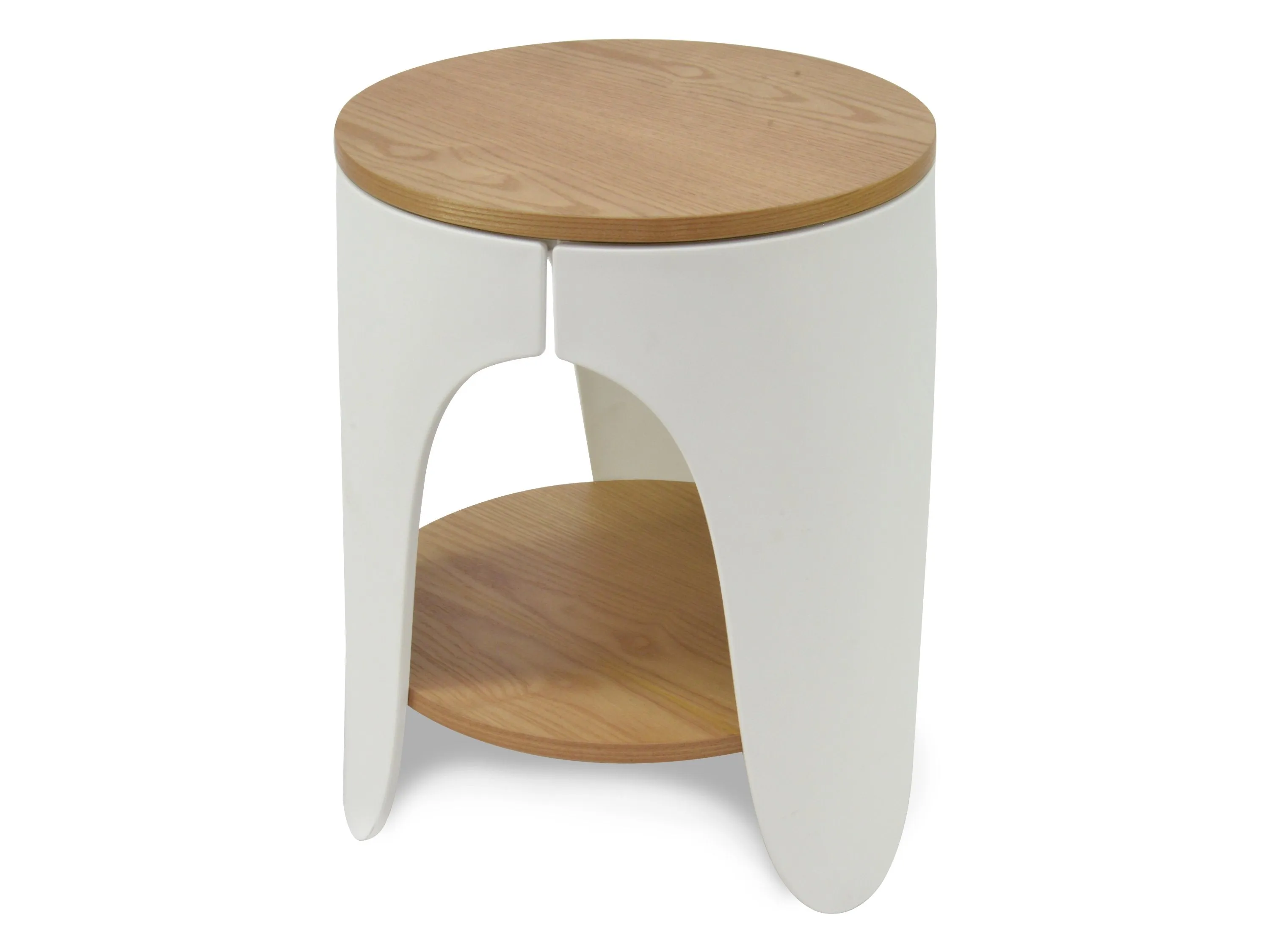 Jackson Round Side Table - Natural and White