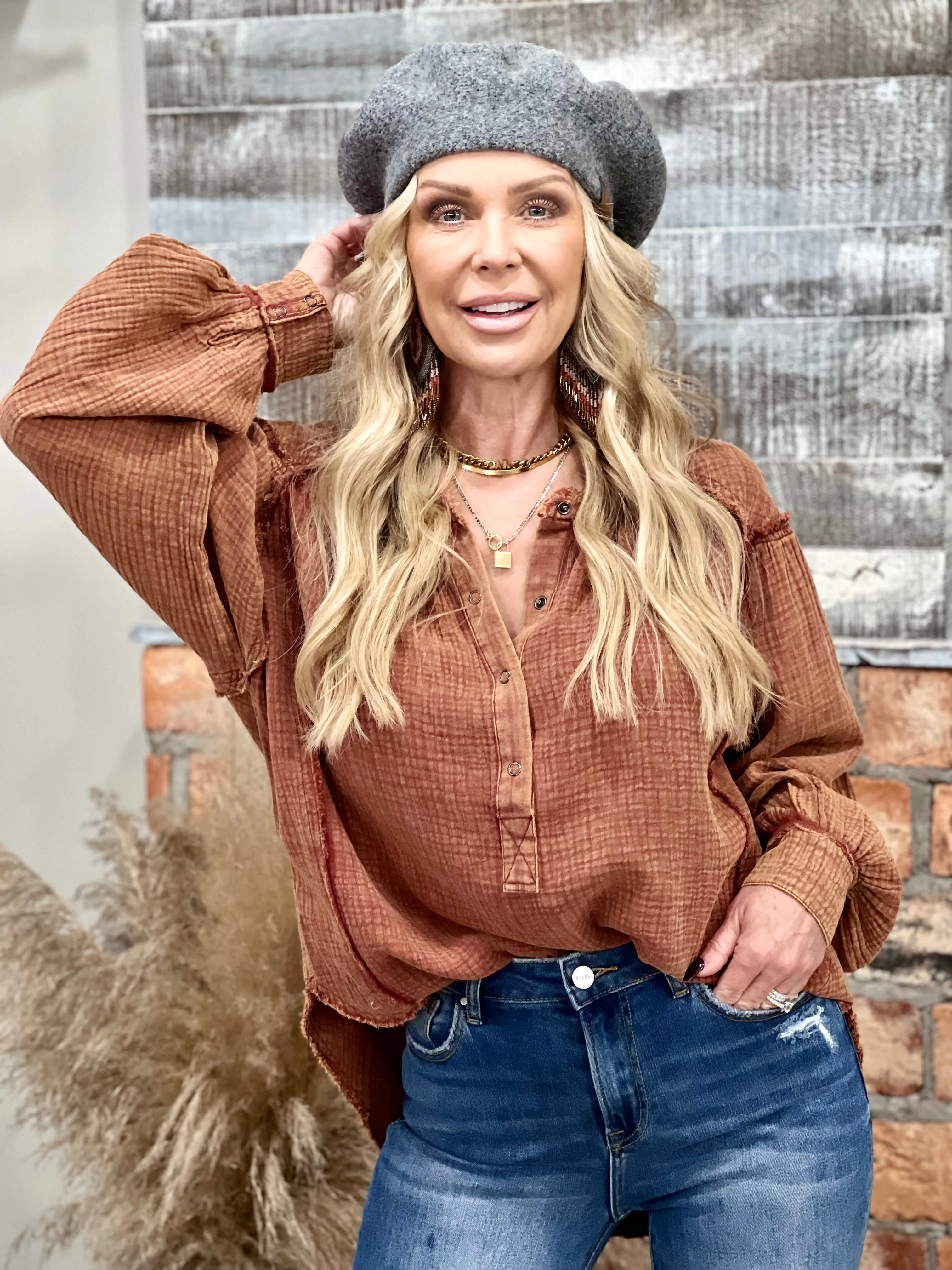 Knit Beret in Grey