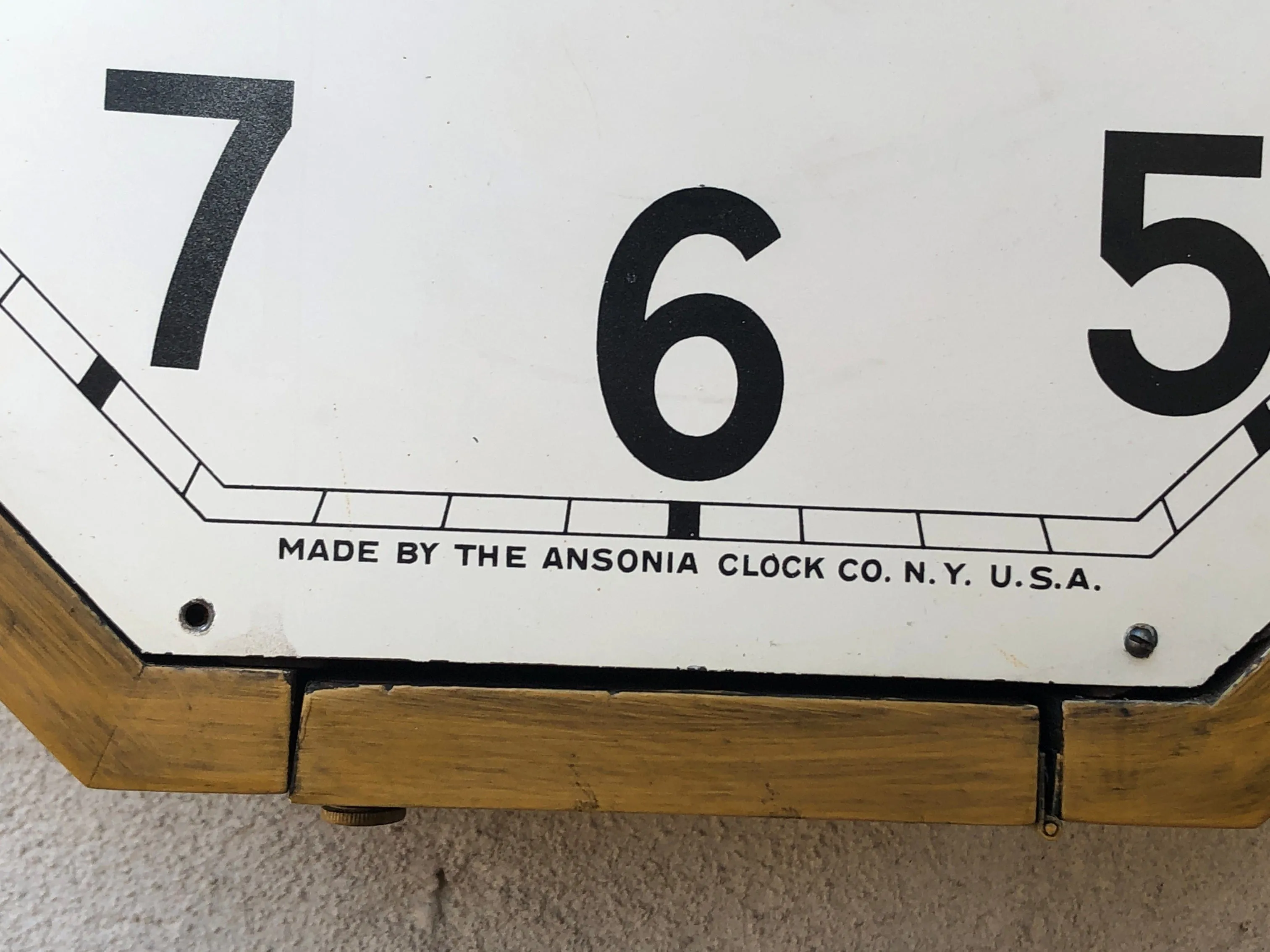 Large Ansonia Octagon Wall Clock, New Quartz Movement with Original Hands