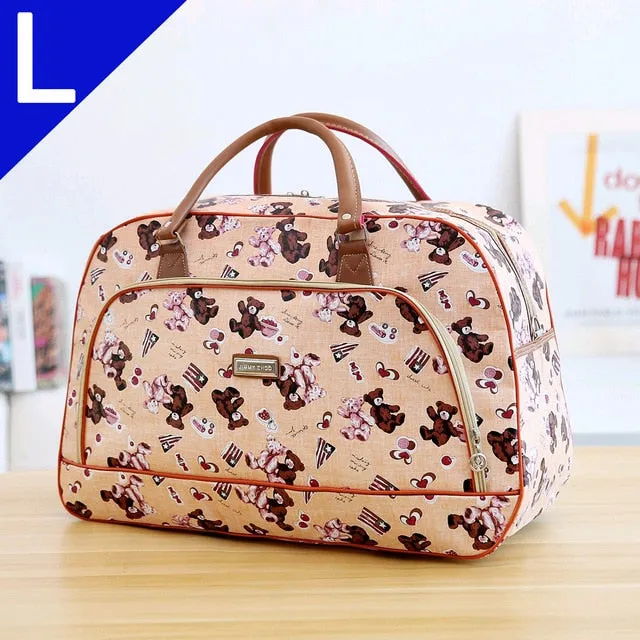 Large Capacity Leather Women Travel Bags Hand Luggage Duffle Bag Travelling Bags and Luggage for Women Weekend Overnight Handbag