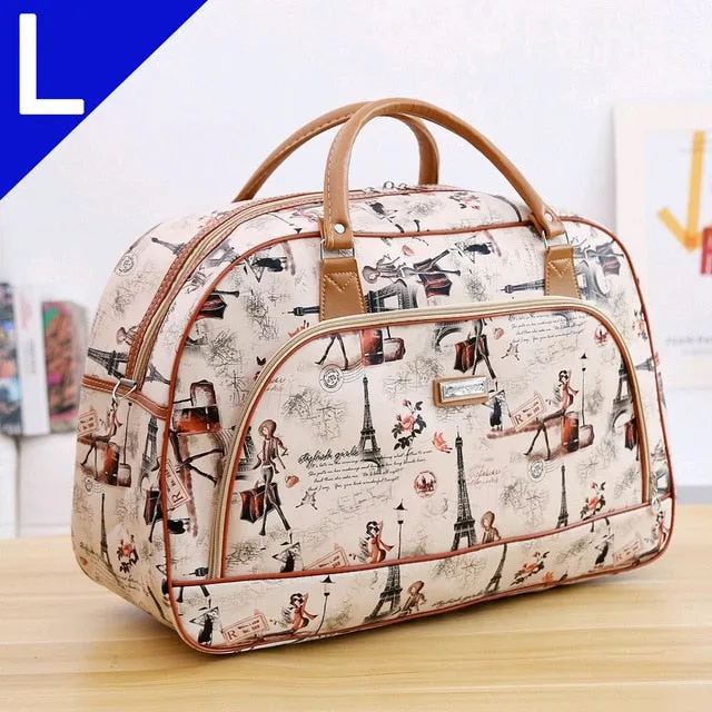 Large Capacity Leather Women Travel Bags Hand Luggage Duffle Bag Travelling Bags and Luggage for Women Weekend Overnight Handbag