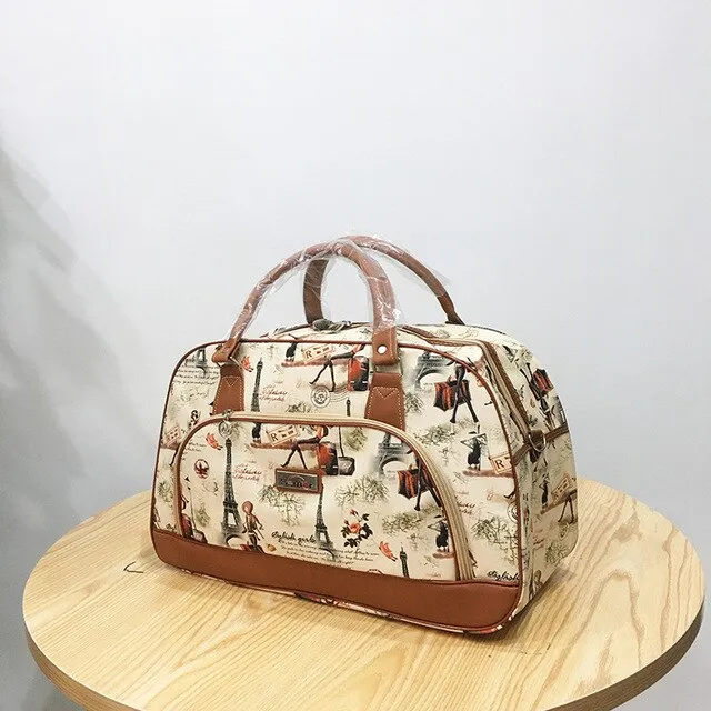 Large Capacity Leather Women Travel Bags Hand Luggage Duffle Bag Travelling Bags and Luggage for Women Weekend Overnight Handbag