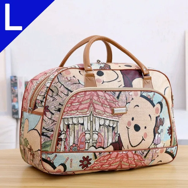 Large Capacity Leather Women Travel Bags Hand Luggage Duffle Bag Travelling Bags and Luggage for Women Weekend Overnight Handbag