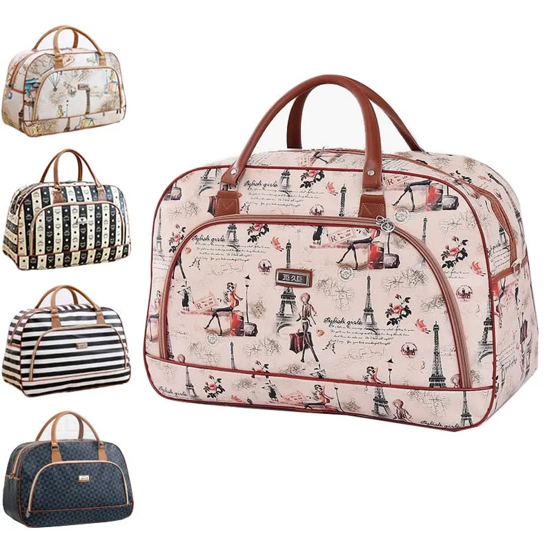 Large Capacity Leather Women Travel Bags Hand Luggage Duffle Bag Travelling Bags and Luggage for Women Weekend Overnight Handbag