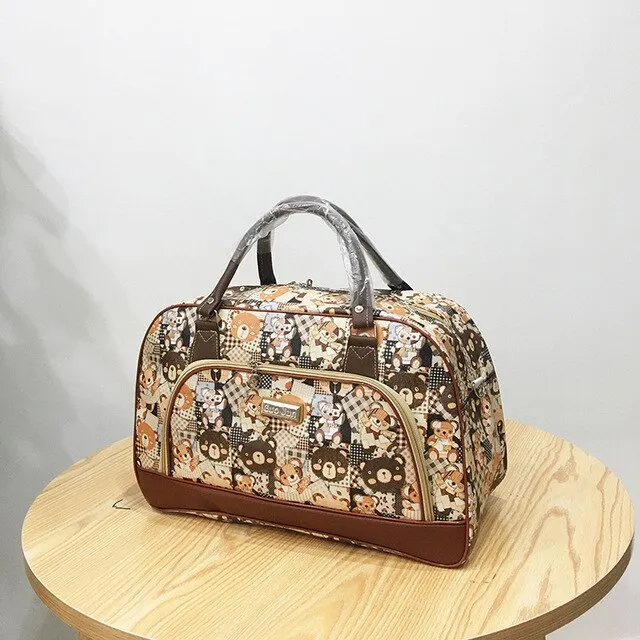 Large Capacity Leather Women Travel Bags Hand Luggage Duffle Bag Travelling Bags and Luggage for Women Weekend Overnight Handbag