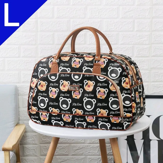 Large Capacity Leather Women Travel Bags Hand Luggage Duffle Bag Travelling Bags and Luggage for Women Weekend Overnight Handbag