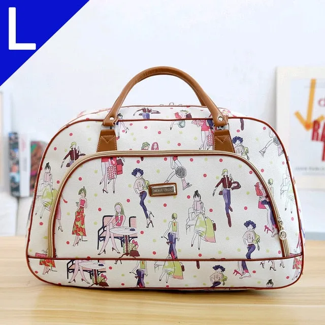 Large Capacity Leather Women Travel Bags Hand Luggage Duffle Bag Travelling Bags and Luggage for Women Weekend Overnight Handbag