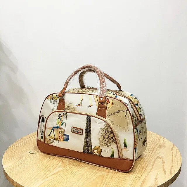 Large Capacity Leather Women Travel Bags Hand Luggage Duffle Bag Travelling Bags and Luggage for Women Weekend Overnight Handbag
