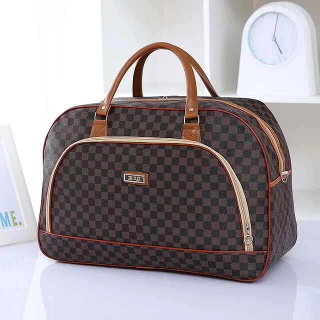 Large Capacity Leather Women Travel Bags Hand Luggage Duffle Bag Travelling Bags and Luggage for Women Weekend Overnight Handbag
