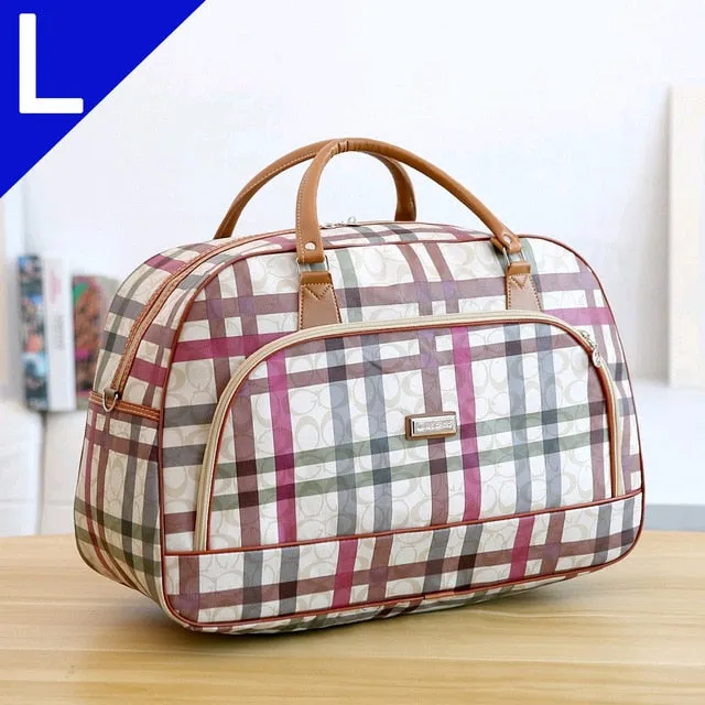 Large Capacity Leather Women Travel Bags Hand Luggage Duffle Bag Travelling Bags and Luggage for Women Weekend Overnight Handbag