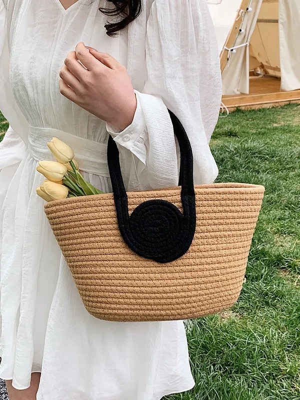 Large Capacity Woven Tote Bags Shopping