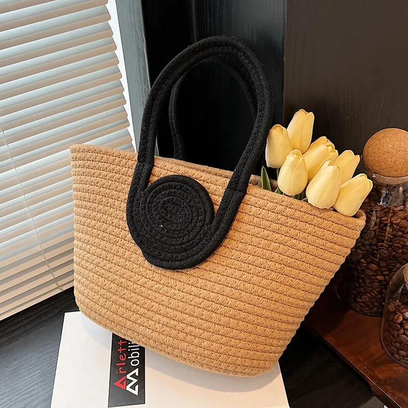 Large Capacity Woven Tote Bags Shopping