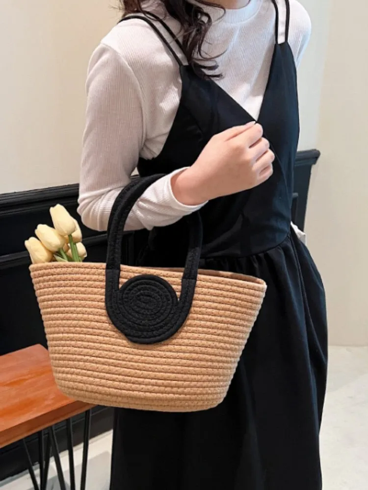 Large Capacity Woven Tote Bags Shopping