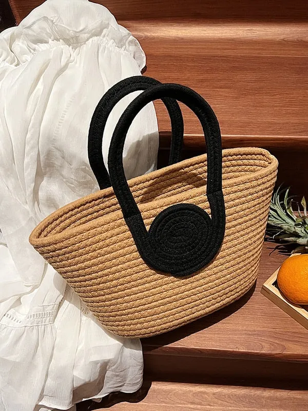 Large Capacity Woven Tote Bags Shopping