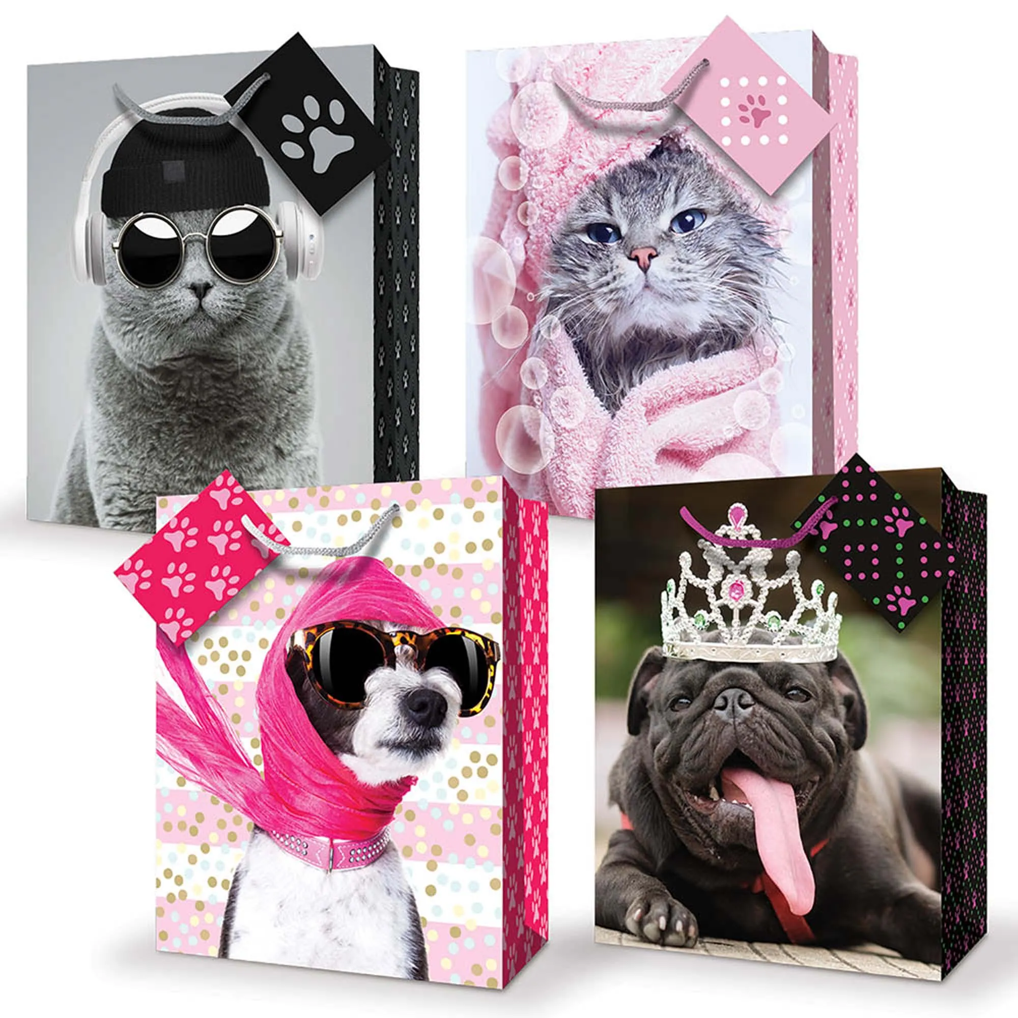 Large Cute Canine Gift Bag, Assortment, 1 Count