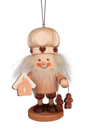 Large gnome Christmas tree decoration -  Gingerbread Baker with Thin Beard
