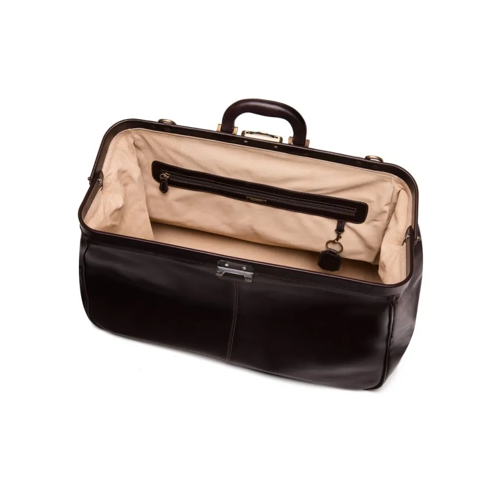 Large Leather Gladstone Holdall - Brown
