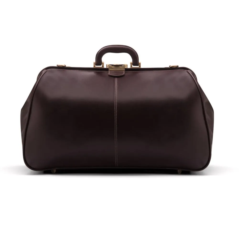Large Leather Gladstone Holdall - Brown