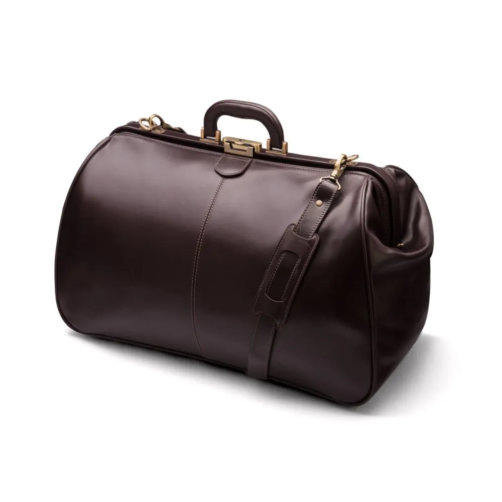 Large Leather Gladstone Holdall - Brown