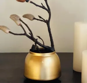 Larko Metal Flower vase for Home Decor and Living Room Vintage Decor Antique Decor for Home Decor (Gold)