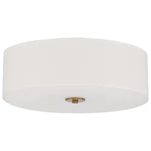 LED Flush Mount Ceiling Light, 2400 Lumens, 26W, 3000K, 120V, Antique Brushed Brass Finish, Mid Town Collection