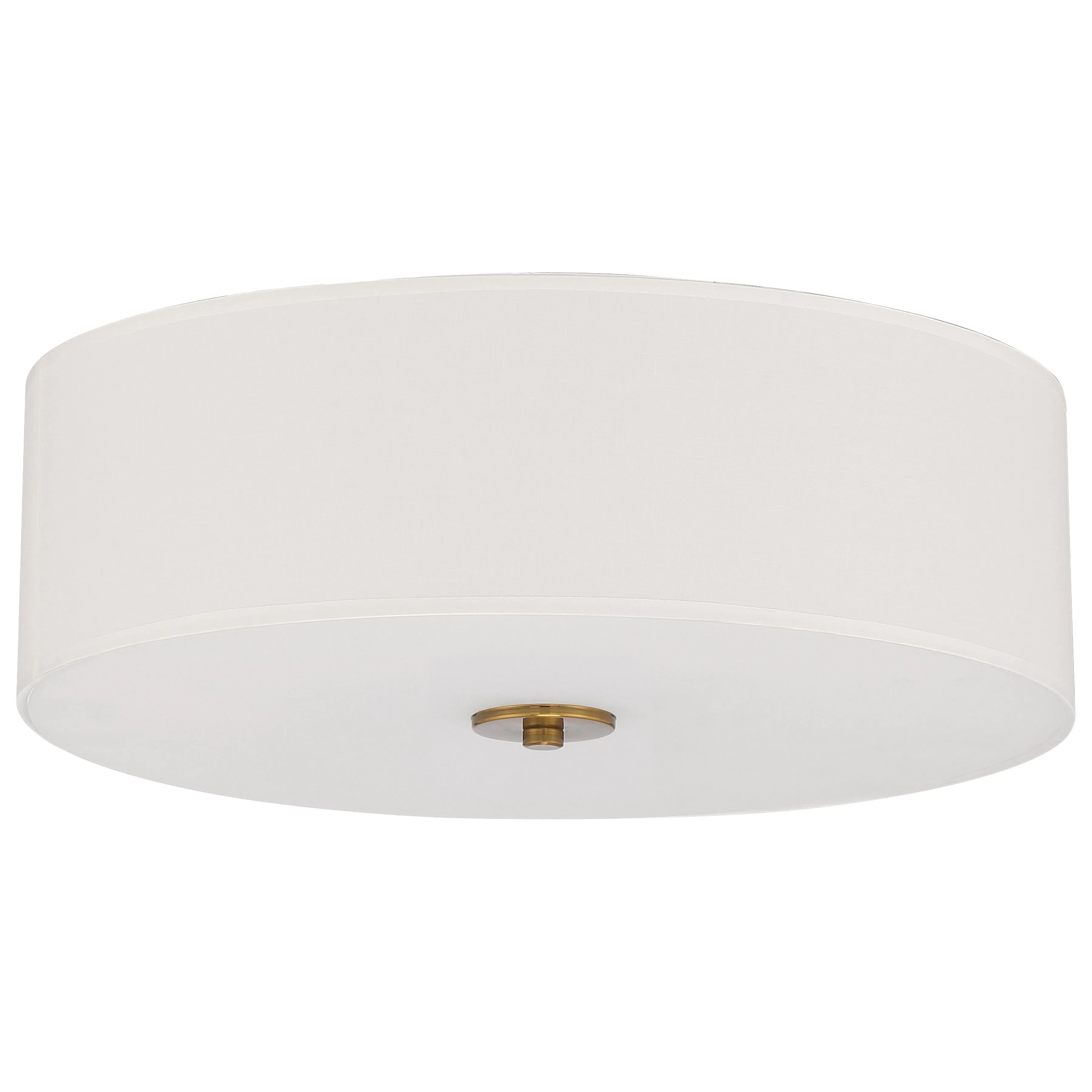 LED Flush Mount Ceiling Light, 2400 Lumens, 26W, 3000K, 120V, Antique Brushed Brass Finish, Mid Town Collection