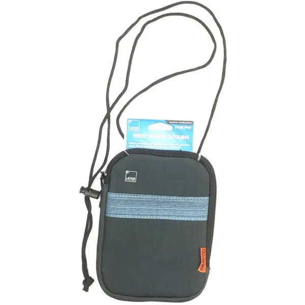 Lewis N. Clark RFID Data Block Neoprene Pouch with Lanyard - Charcoal (7" x 5")