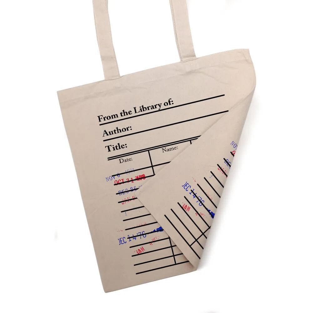 Library card tote bag. Library card with day due stamps handbag.  Book Bag. Library bag. Market bag