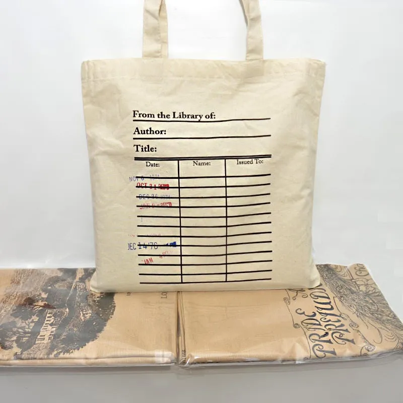 Library card tote bag. Library card with day due stamps handbag.  Book Bag. Library bag. Market bag