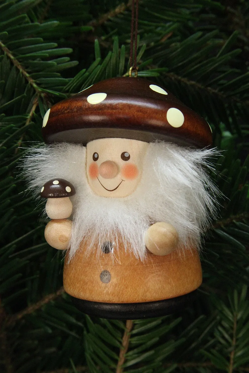Little Gnome Christmas Tree Decoration - Natural Mushroom Man (Pre-Order item)
