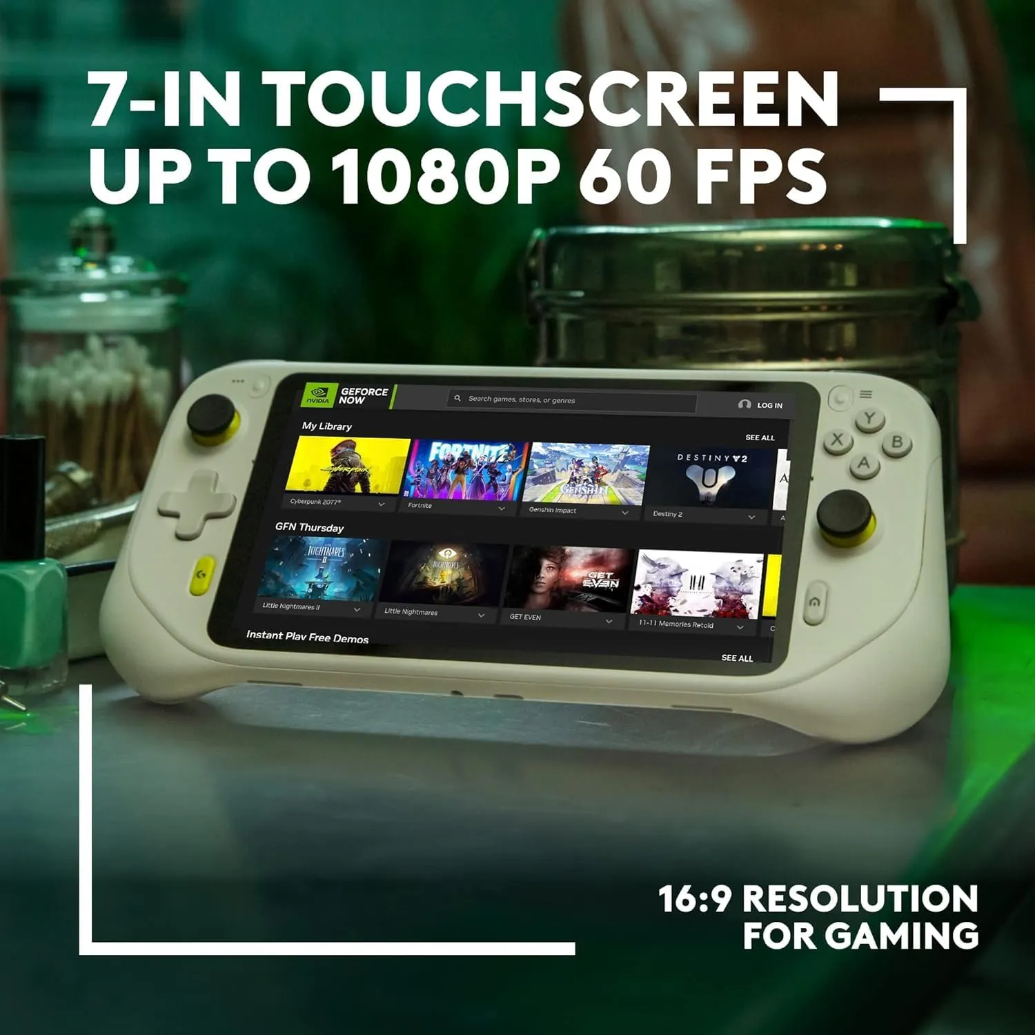 Logitech G Cloud Gaming Handheld - 7" 1080P Touchscreen, Lightweight, Long Battery Life, Xbox Cloud Gaming, NVIDIA GeForce NOW, Google Play - UK Plug, White
