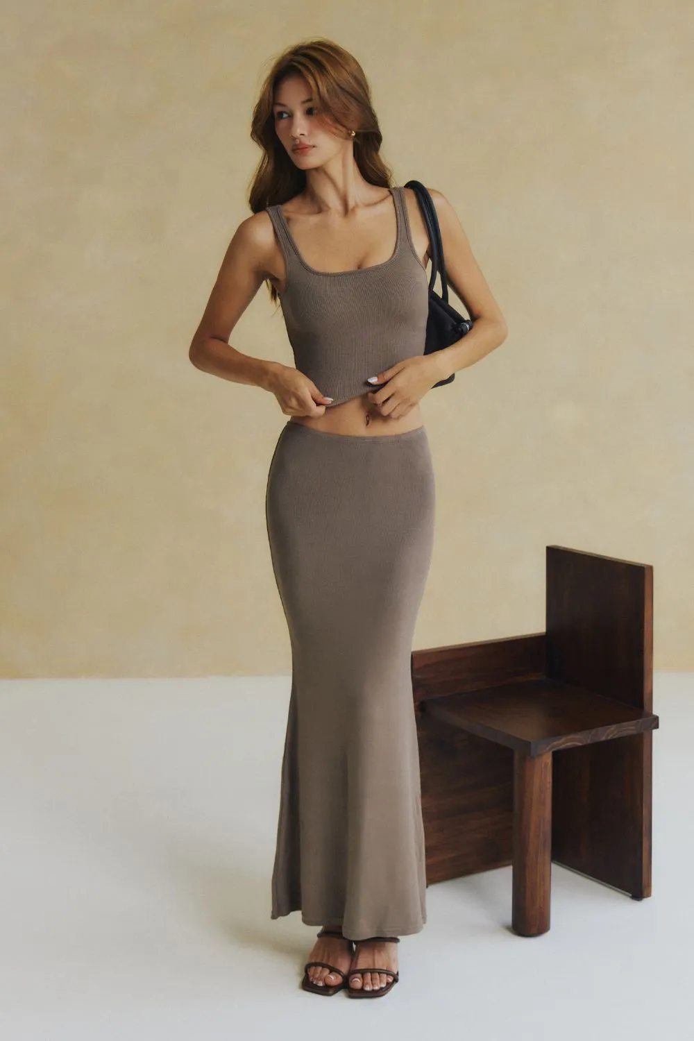 一見鍾情羅紋垂墜裙<br>ELEGANT RIB KNIT SKIRT