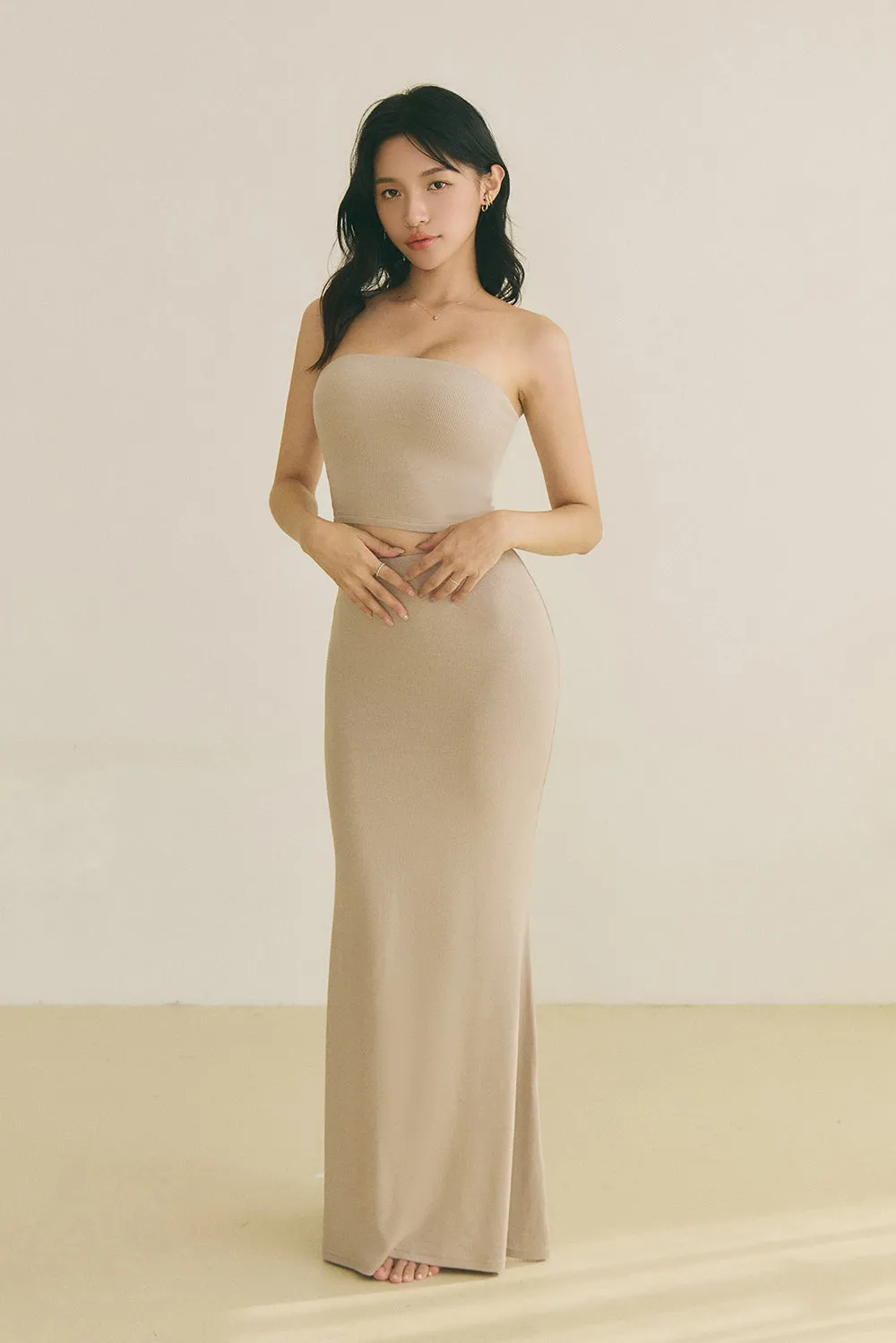 一見鍾情羅紋垂墜裙<br>ELEGANT RIB KNIT SKIRT