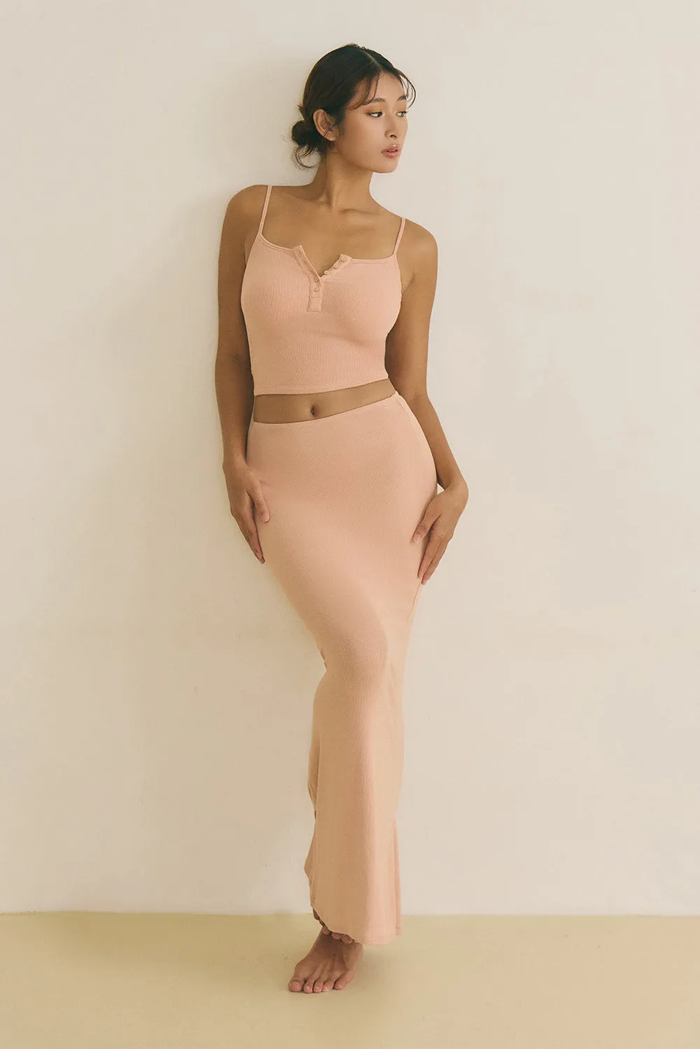 一見鍾情羅紋垂墜裙<br>ELEGANT RIB KNIT SKIRT