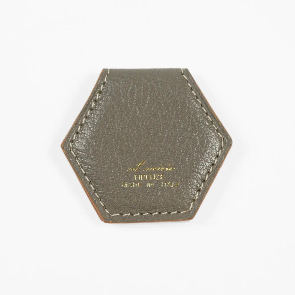 Magnetic money clip, Souris grey goatskin