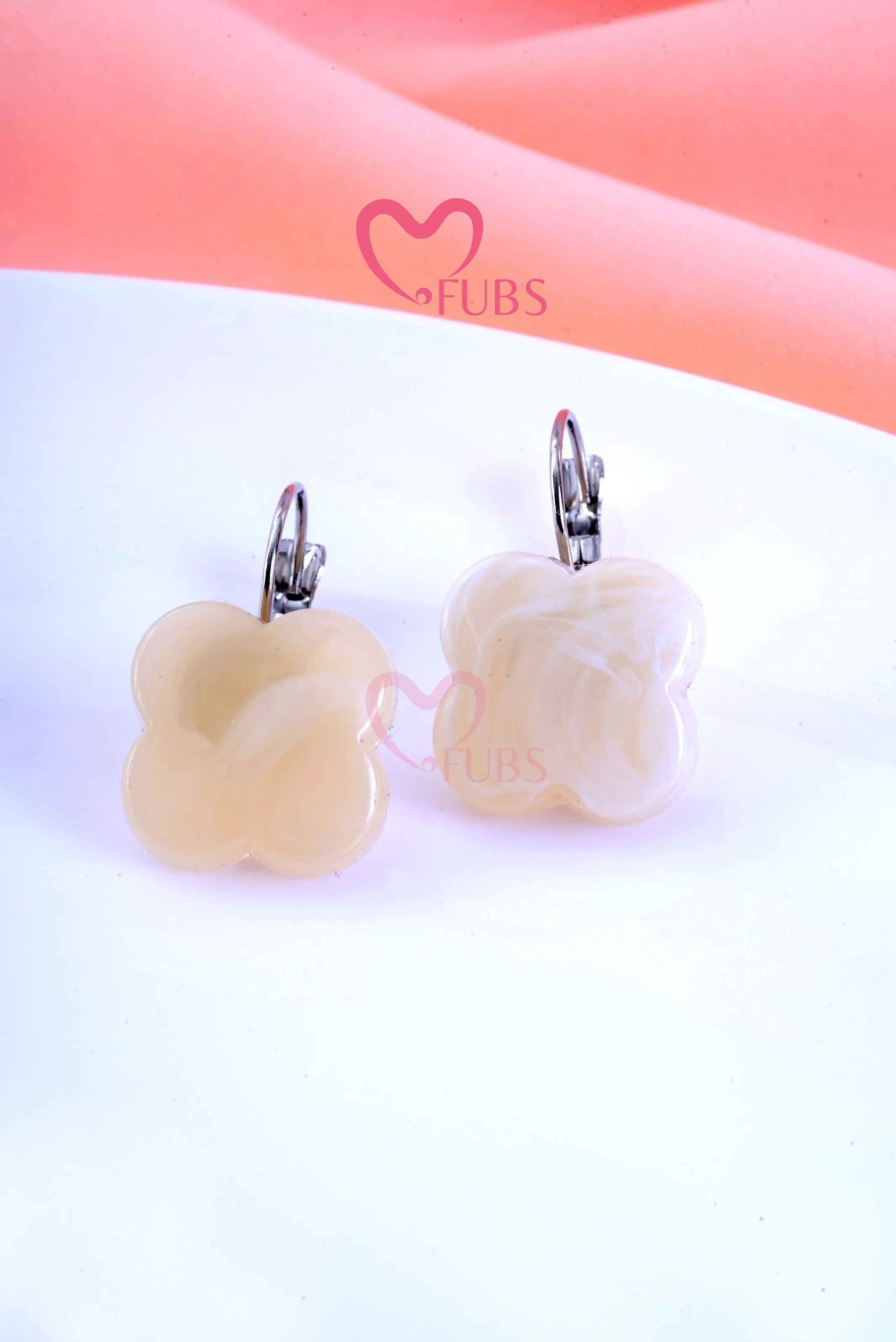 Marble and Gold Shining Hoop Earrings