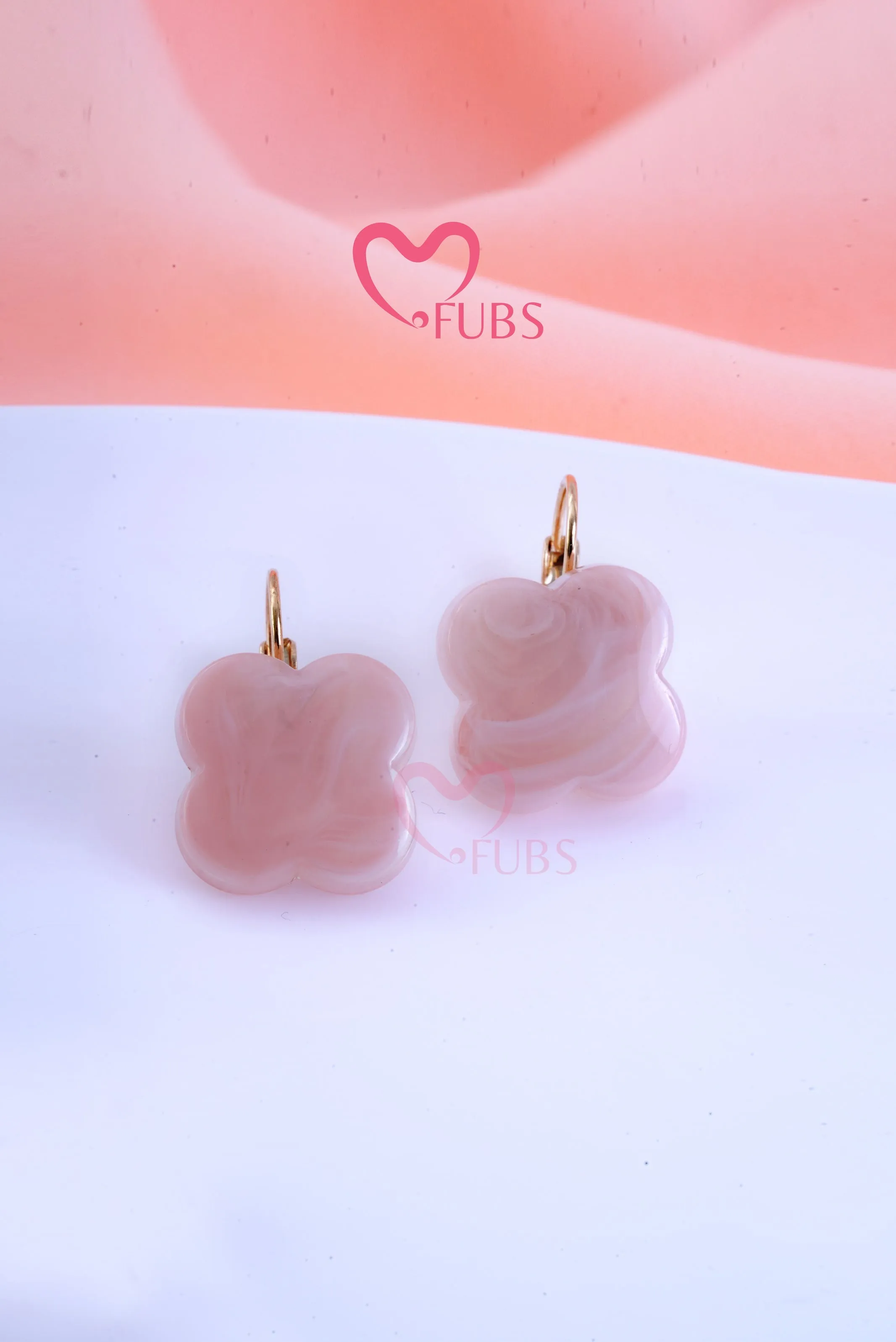 Marble and Gold Shining Hoop Earrings