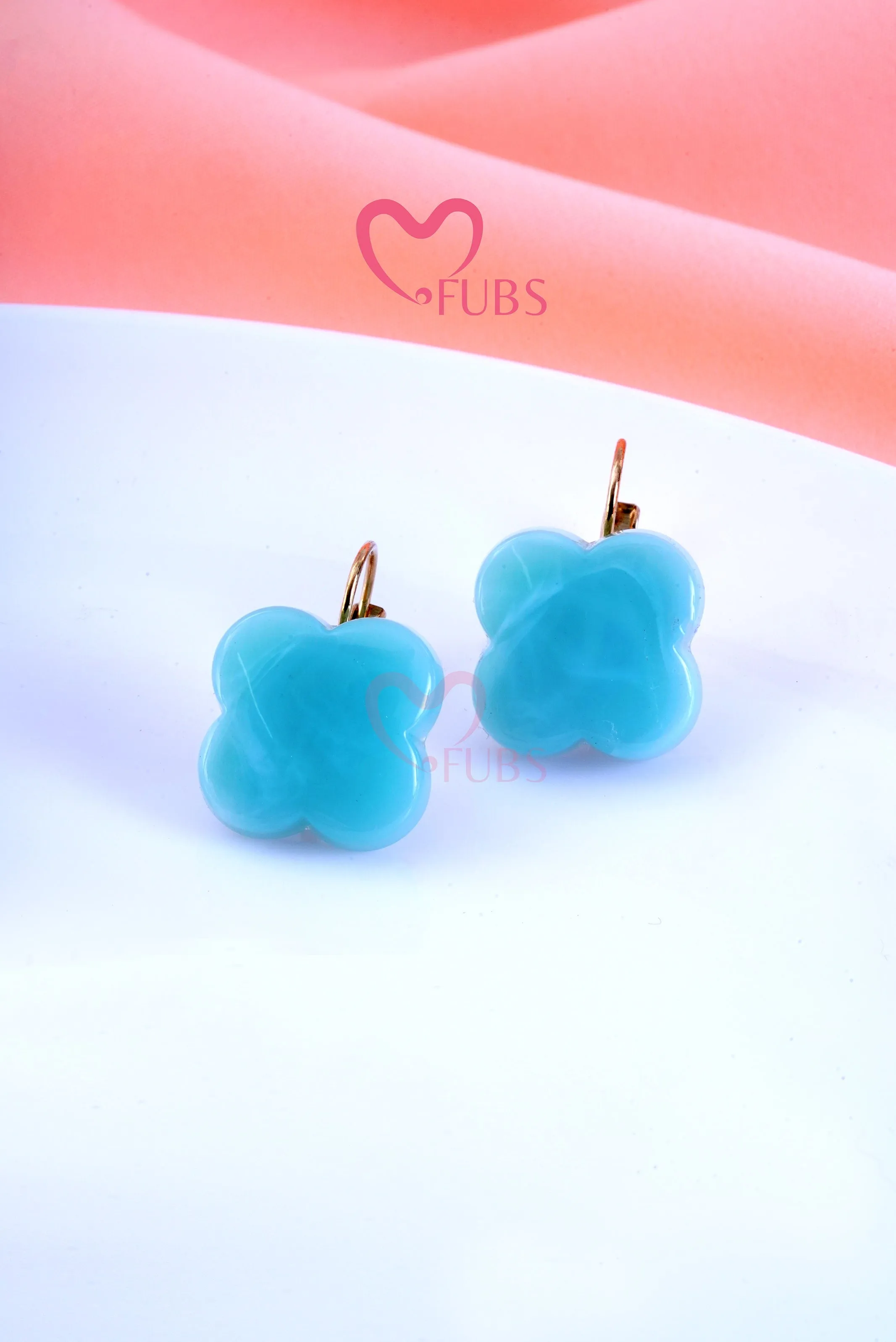 Marble and Gold Shining Hoop Earrings