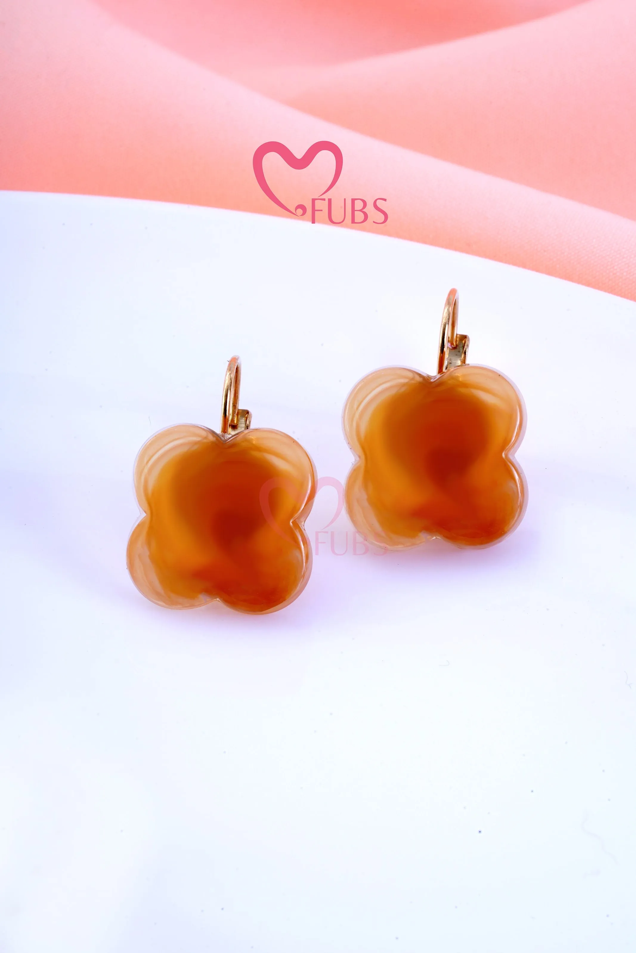 Marble and Gold Shining Hoop Earrings