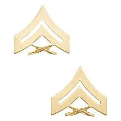 Marine Corporal Rank No Shine (Pair)