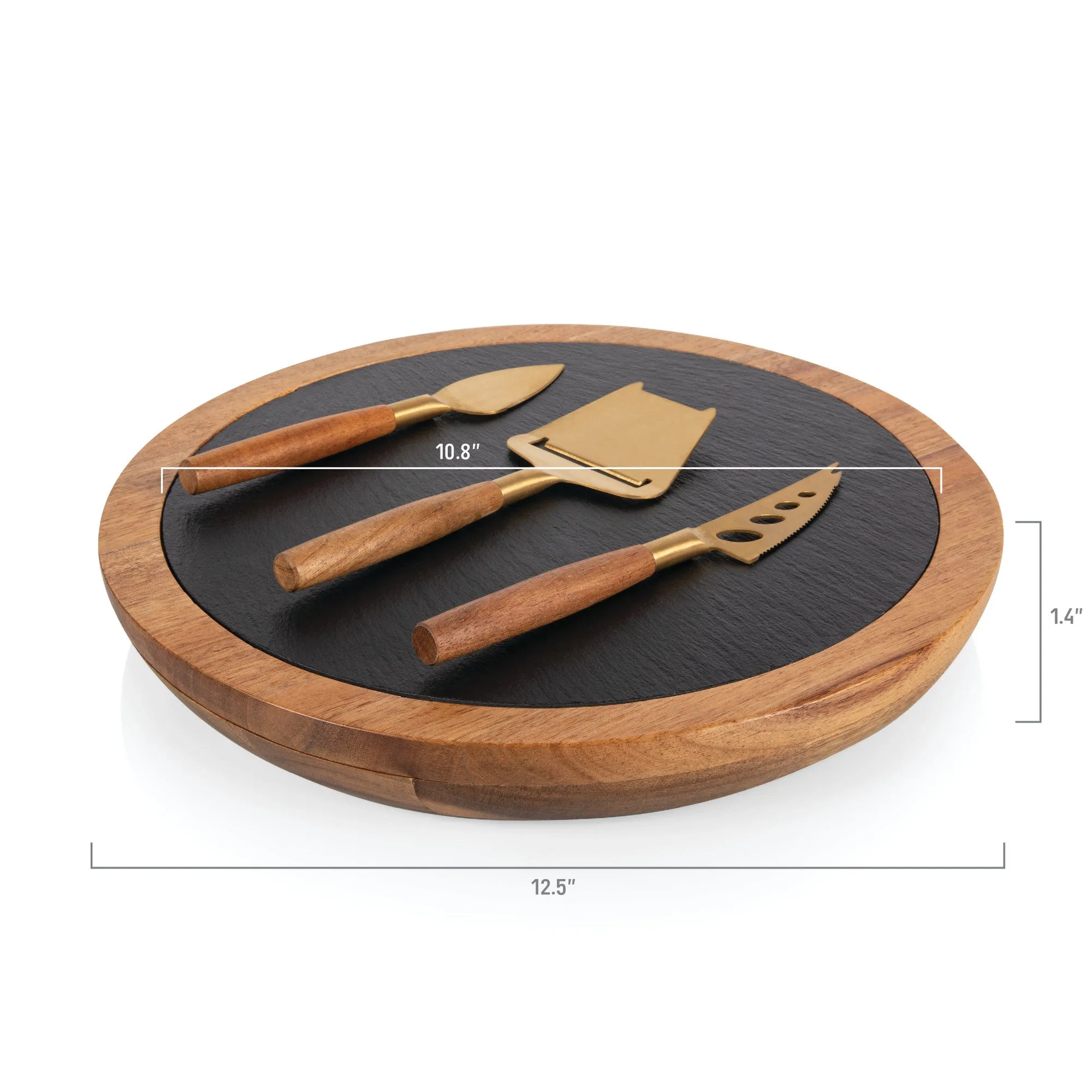 Minnesota Vikings - Insignia Acacia and Slate Serving Board with Cheese Tools