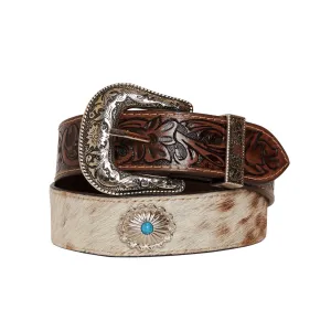 Mirky brown  Hand-Tooled  Leather Belt