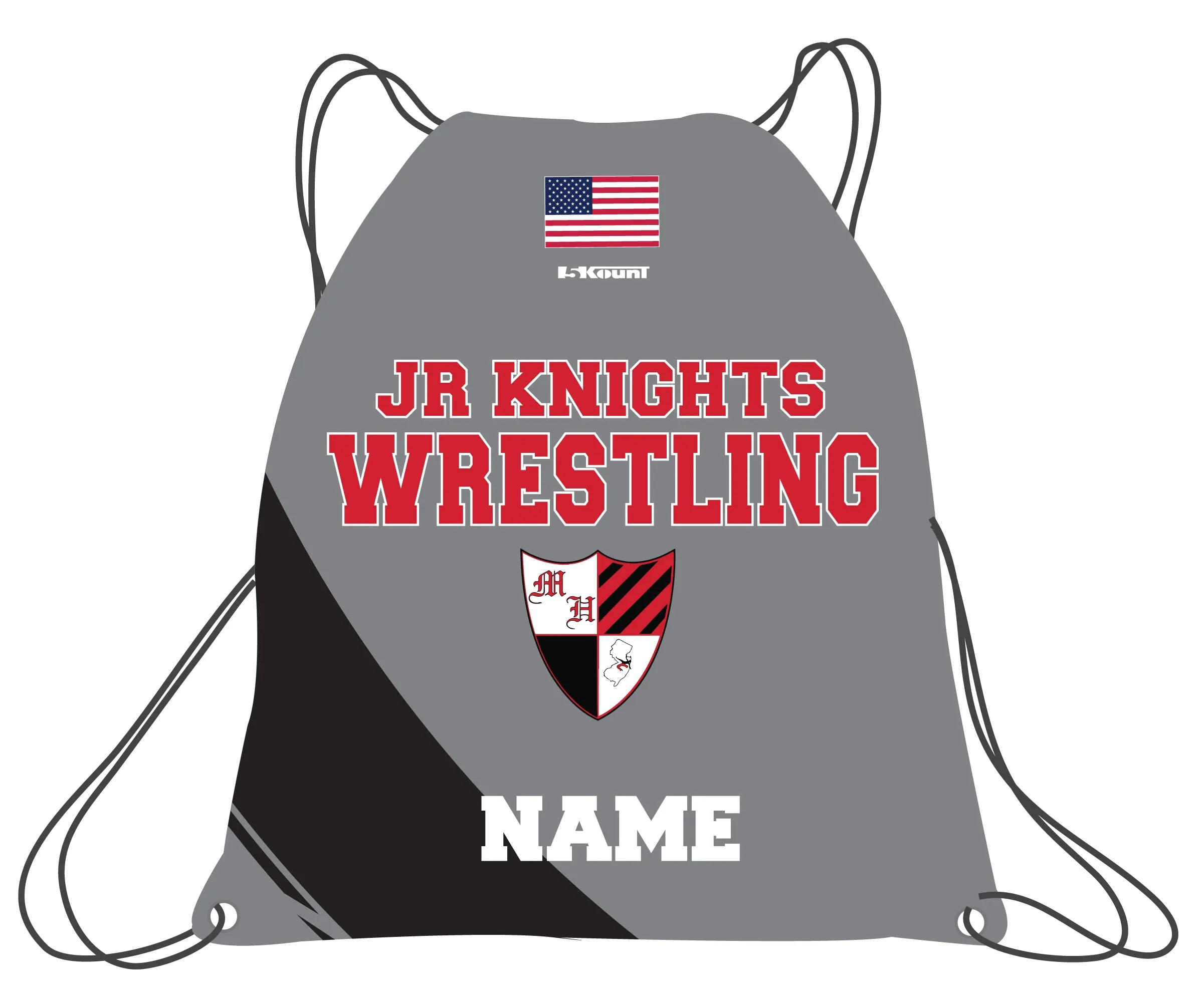 Morris Hills Jr. Knights Wrestling Sublimated Drawstring Bag