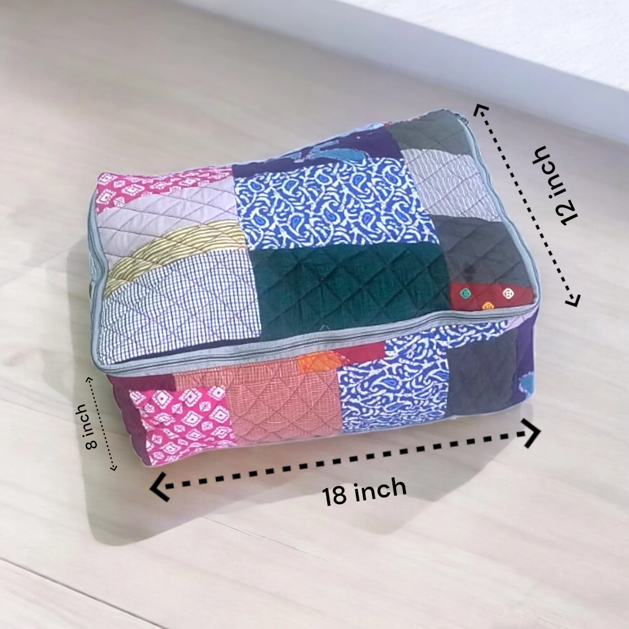 Multicolor Solids Breathable storage bag for saree,blanket, pillow & quilt
